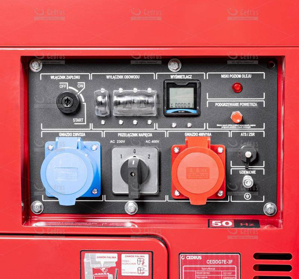 Agregat prądotwórczy Diesel Cedrus KD195FC  7.1 kW AVR + zestaw transportowy + Olej - OD RĘKI