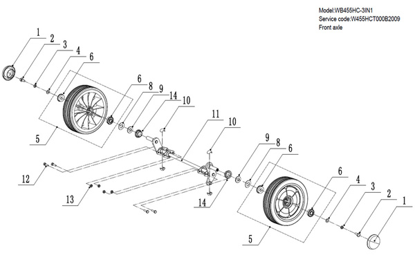 KATALOG CZĘŚCI Weibang WB454HB 3W1 Kosiarka spalinowa 